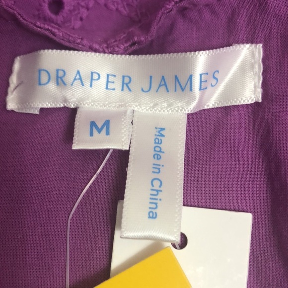 Draper James Women's Short Puff Sleeve Heidi V-Neck Top - Picture 7 of 9